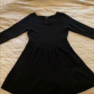 3/4 length black sweater dress